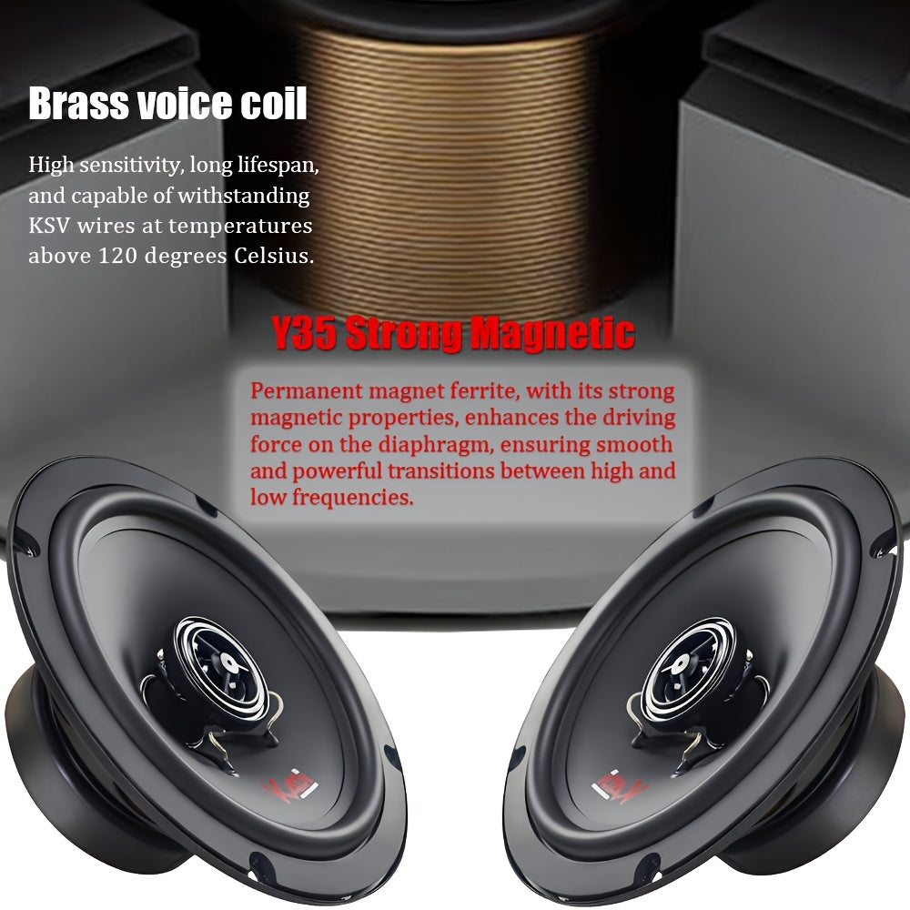 6.5 Inch Car Speakers Coaxial 2 Way 300W Universal Fit All Cars Dome Tweeter High Bass Midrange Easy Installation