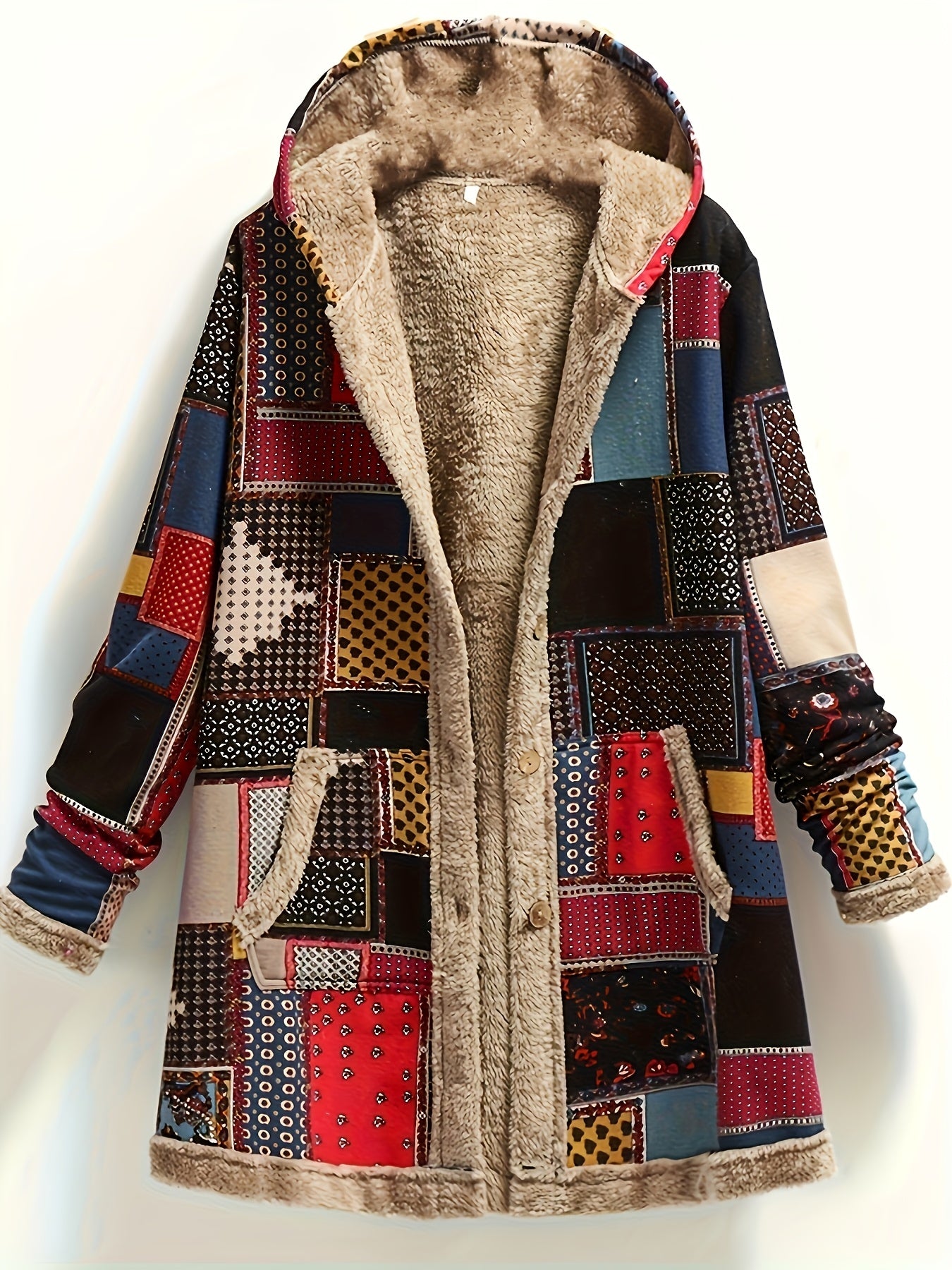 Women'S Plus Size Hooded Jacket With Pockets