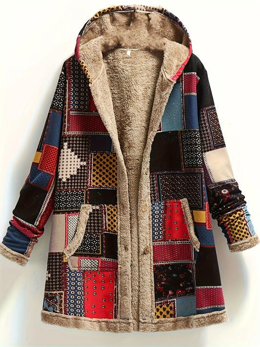 Women'S Plus Size Hooded Jacket With Pockets