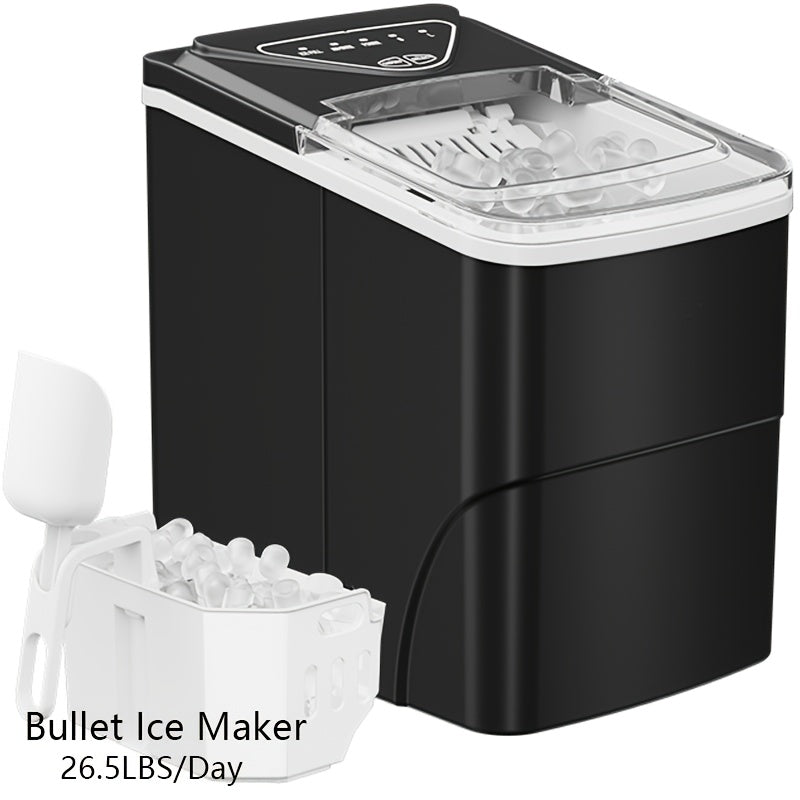 [33/35lb Golden Nugget Ice Maker] 33/35 Pound Golden Nugget Ice Machine And 26 Pound Bullet Ice Machine, Portable Automatic Cleaning Chewing Ice Maker, One Click Operation For Home/kitchen/camping Ice Maker Machine With Baske