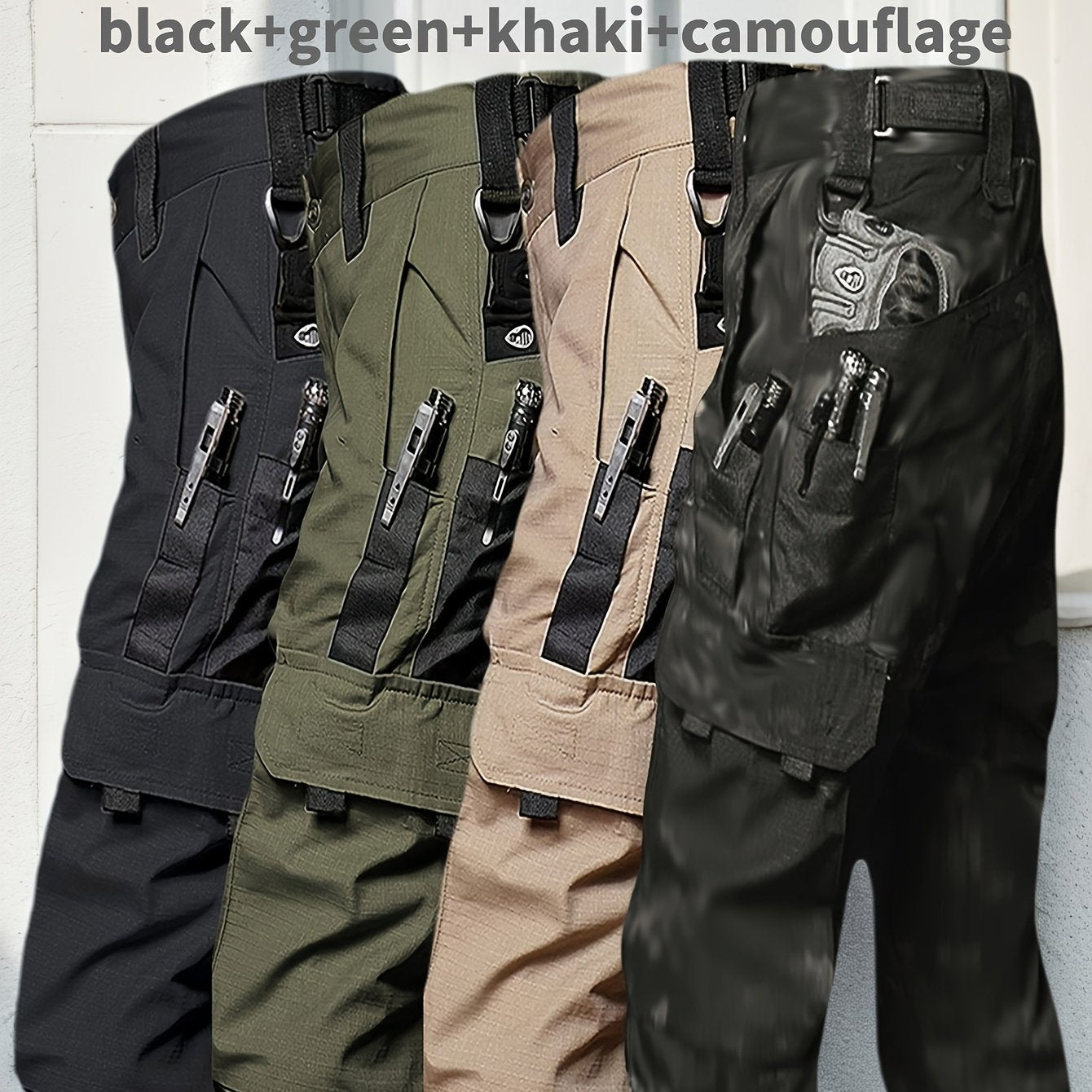 4 Pack Tactical Pants for Men Stretch, Ripstop Work Pants for Men, Lightweight Hiking Cargo Pants,, Outdoor Apparel, Gift for Summer