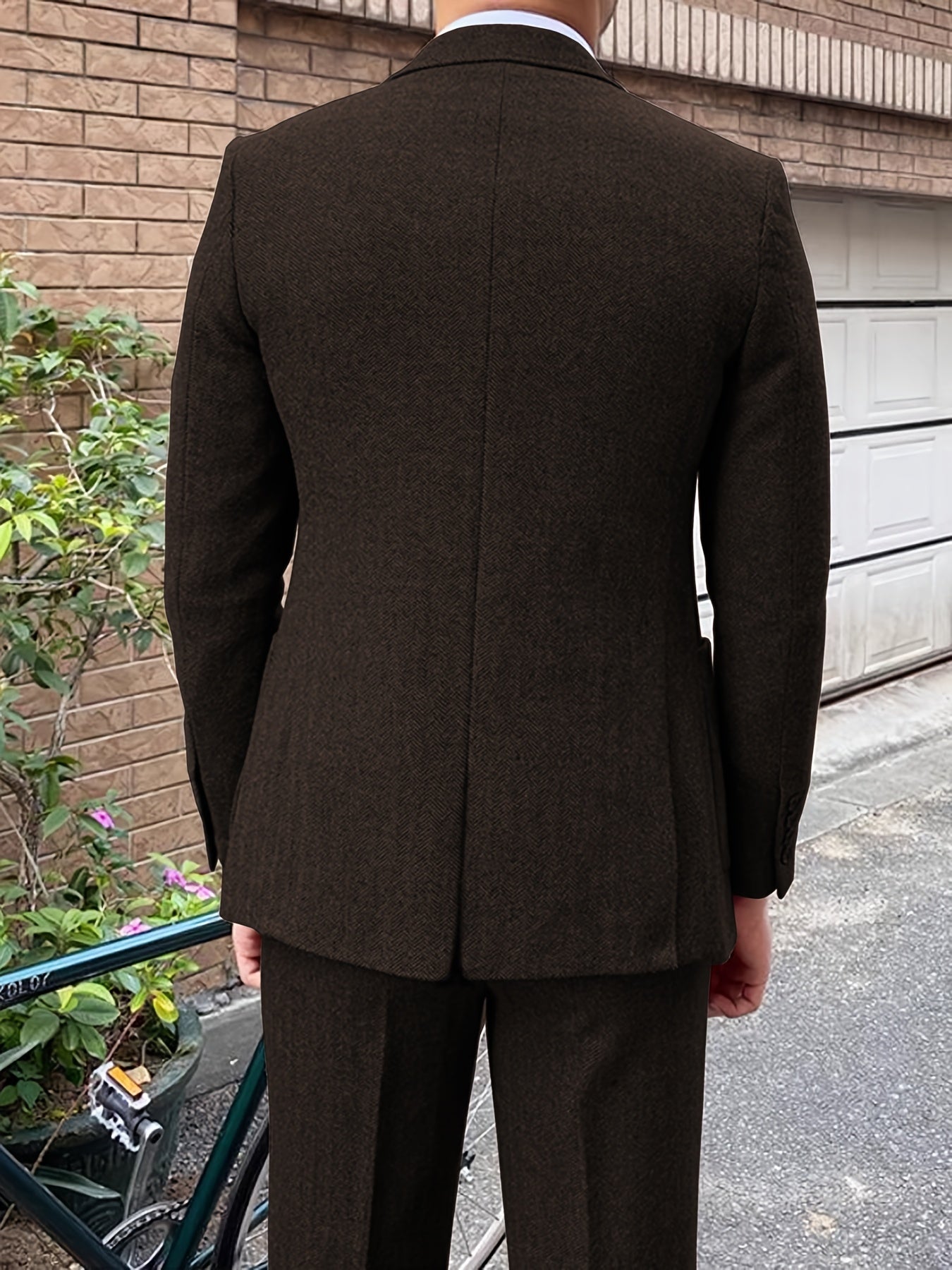 Men's 3 Piece Tweed Suit Wool Blend Herringbone Formal Wedding Party Event Vintage Western Casual Business Workwear Suit