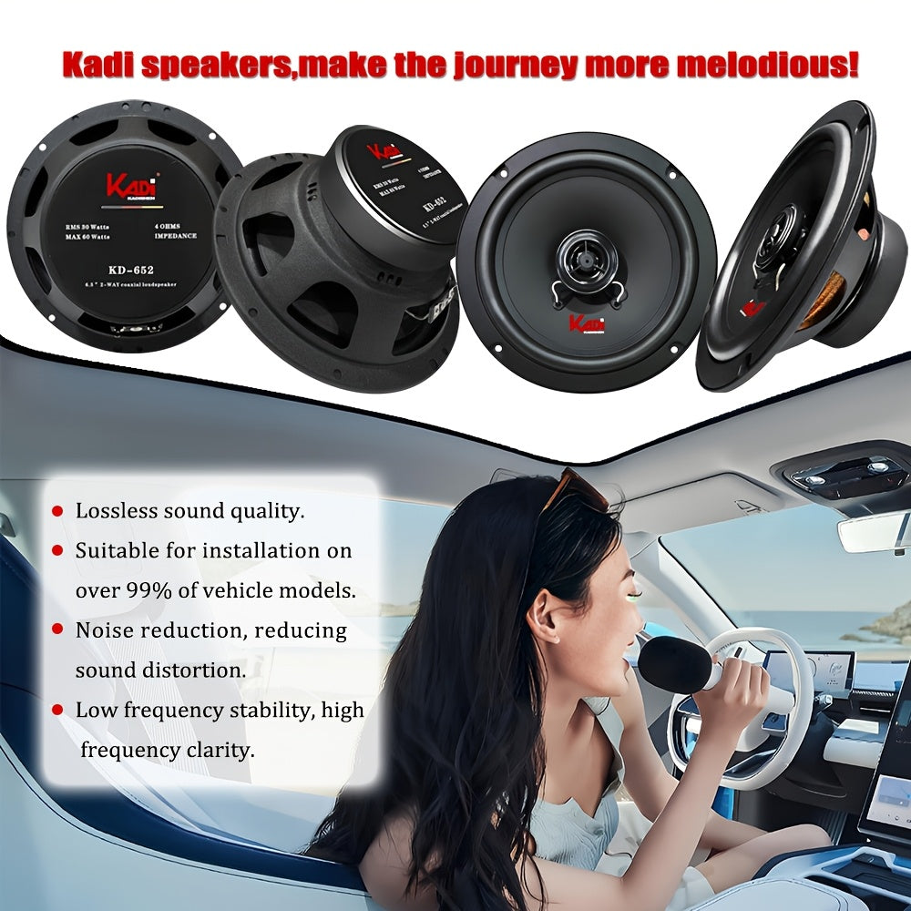 6.5 Inch Car Speakers Coaxial 2 Way 300W Universal Fit All Cars Dome Tweeter High Bass Midrange Easy Installation