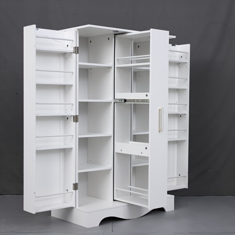 Multifunctional Storage Cabinet 47inch Kitchen Pantry Cabinet With Drawer, Pantry Storage Cabinet With Adjustable Shelves, White Kitchen Pantry Storage Cabinet, Buffet Cupboards Sideboard