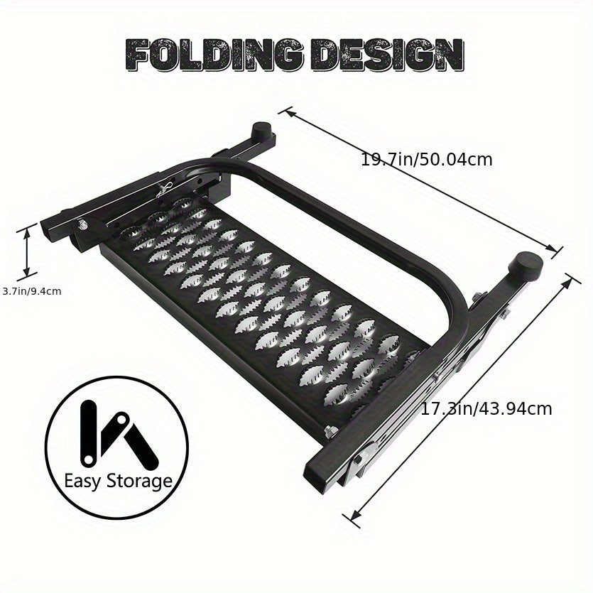 Kairay Folding Tire Step Portable Wheel Step Adjustable Height and Width Non Slip for Truck SUV Pickup Maximum 350 Pounds Suitable for Maximum Tire Width of 14 Inches Truck Accessories for Men Pickup Accessories