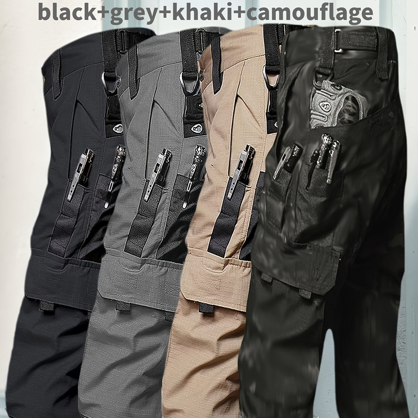 4 Pack Tactical Pants for Men Stretch, Ripstop Work Pants for Men, Lightweight Hiking Cargo Pants,, Outdoor Apparel, Gift for Summer