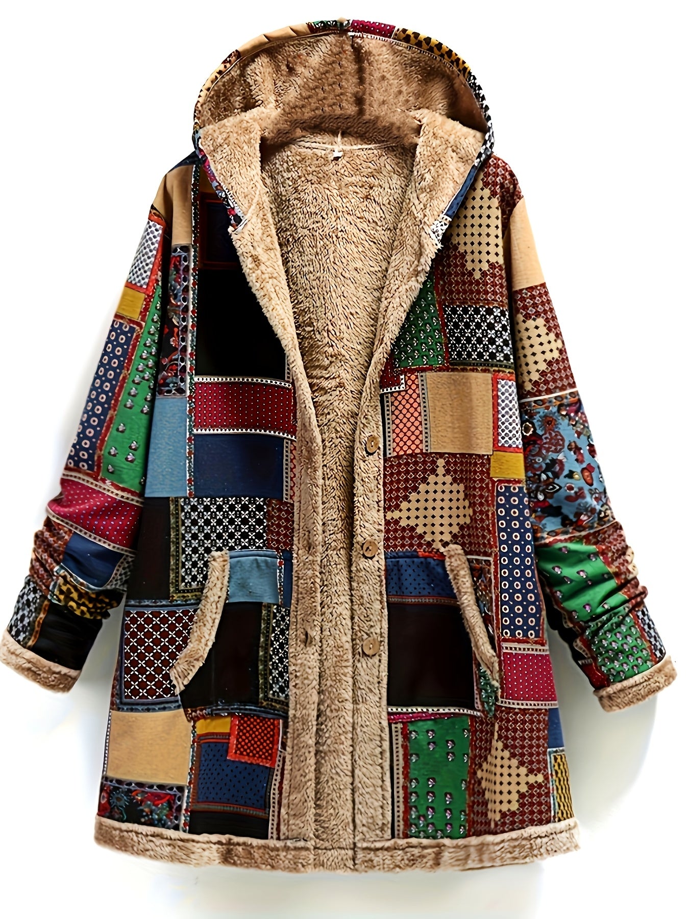 Women'S Plus Size Hooded Jacket With Pockets