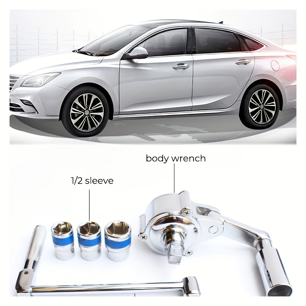 Heavy Duty Torque Wrench and Tire Nut Remover Kit 320NM 1/2 Inch Drive with 17mm 19mm 21mm Sockets Secure Hex Bolt Design for Easy Tire Changing Ideal Garage Tool for Most Vehicles Perfect Father's Day Gift