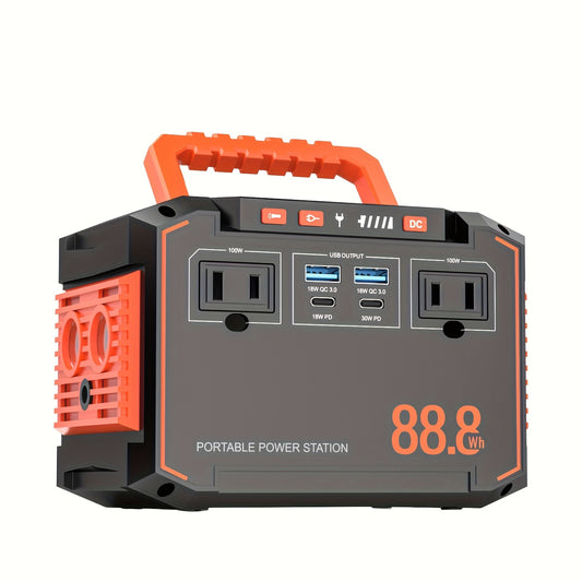 100W 300W Portable Camping Power Station 88.8Wh 111Wh 240Wh With AC USB-C PD USB QC3.0 DC Output LED Emergency Power Light For Outdoor Camping RV Traveling Emergencies