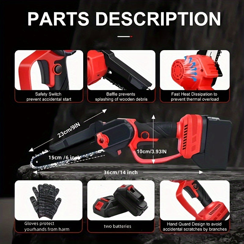 High Power Motor Rechargeable 1 Set Detachable Telescopic Pole Chain Saw for Tree Pruning