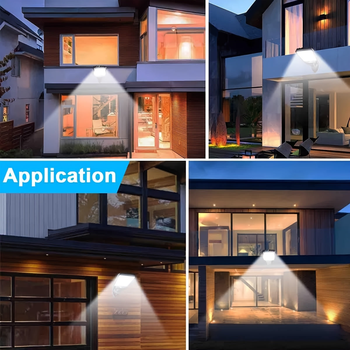 8pcs Solar Street Light Outdoor 108 COB LED Motion Sensor Security Lights with Reflector 3 Modes Flood Lamp for Garden Patio Yard Path Parking