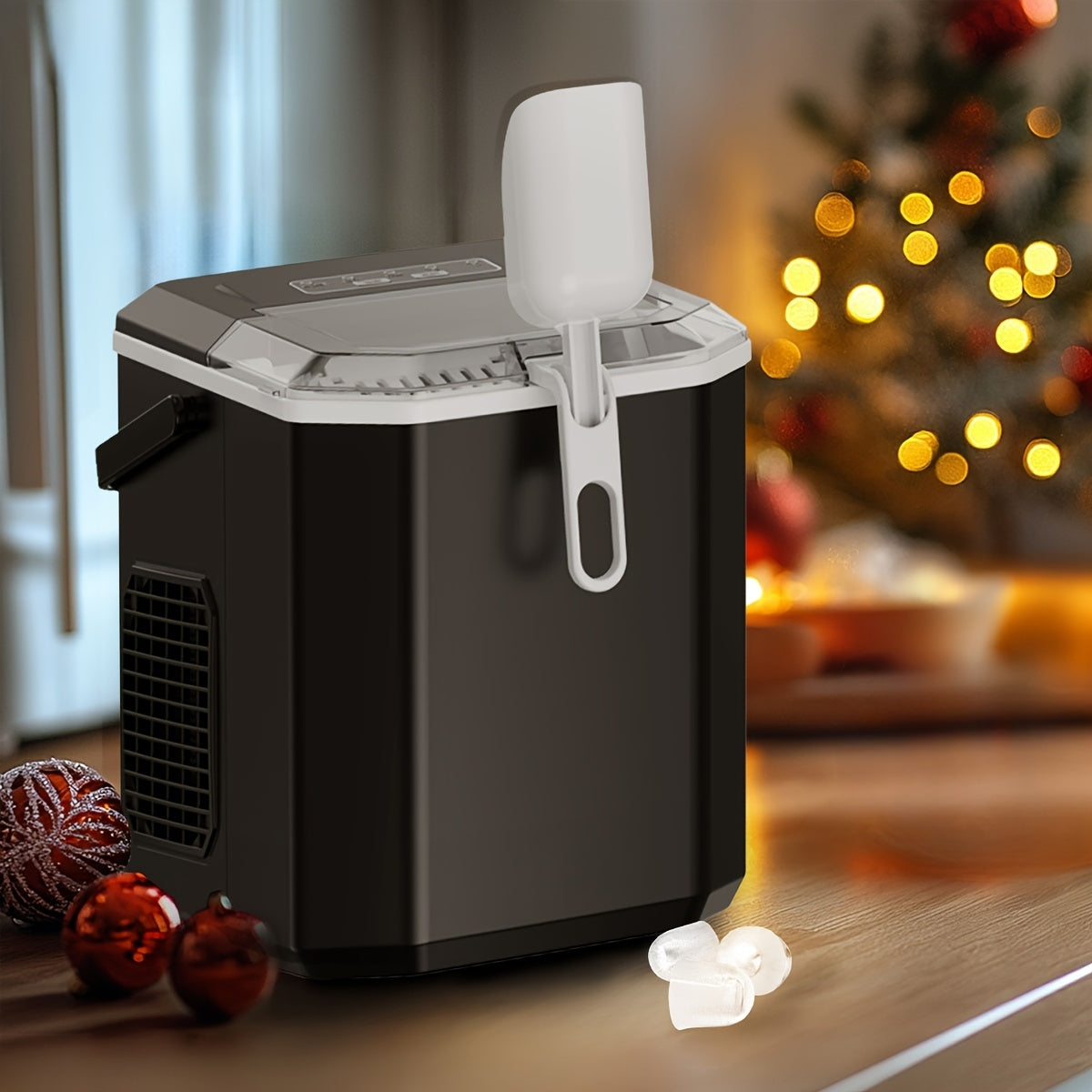 [33/35lb Golden Nugget Ice Maker] 33/35 Pound Golden Nugget Ice Machine And 26 Pound Bullet Ice Machine, Portable Automatic Cleaning Chewing Ice Maker, One Click Operation For Home/kitchen/camping Ice Maker Machine With Baske