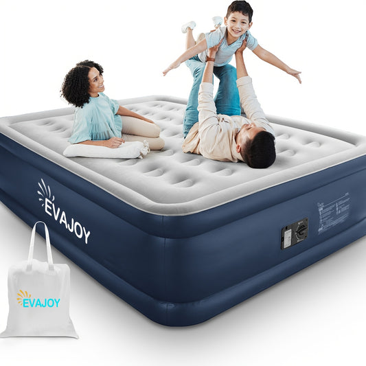 Evajoy 18 Inch Inflatable Mattress Double High with Quick Self Inflation Portable Comfortable Top Surface for Home Camping and Guests