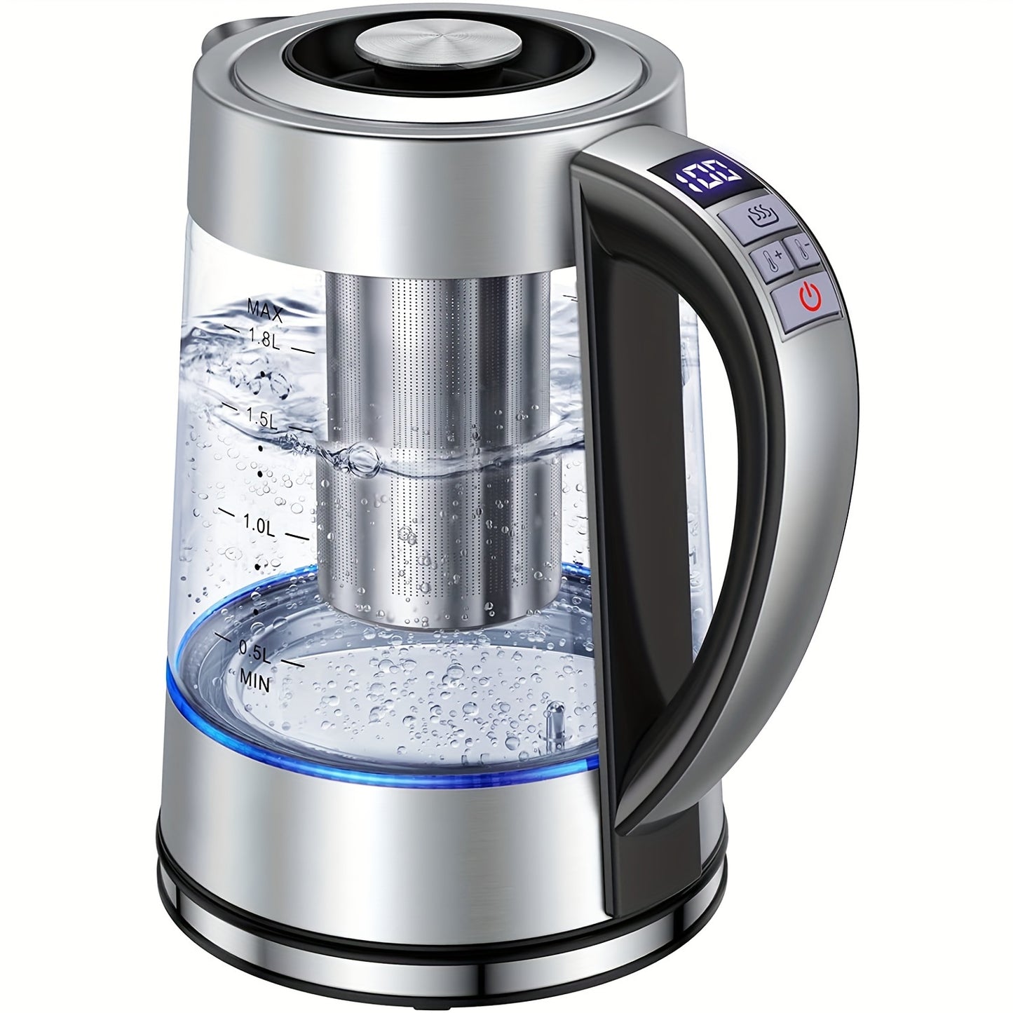 Electric Kettle, 60.87oz Electric Glass Kettle With 12 Temperature Controls, 24-Hour Keep-Warm, Stainless Steel Filter And Inner Lid, Glass Kettle For Coffee, Tea, And Powdered Milk.