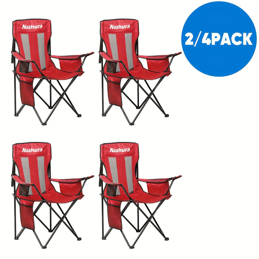 2/4pcs Folding Chair, Camping Chair with a Weight Capacity of 450Lbs, Breathable Mesh Design, Foldable for Easy Carrying. Get Once to Meet The Needs of The Whole Family. Suitable for Camping Trips And Courtyard Use.