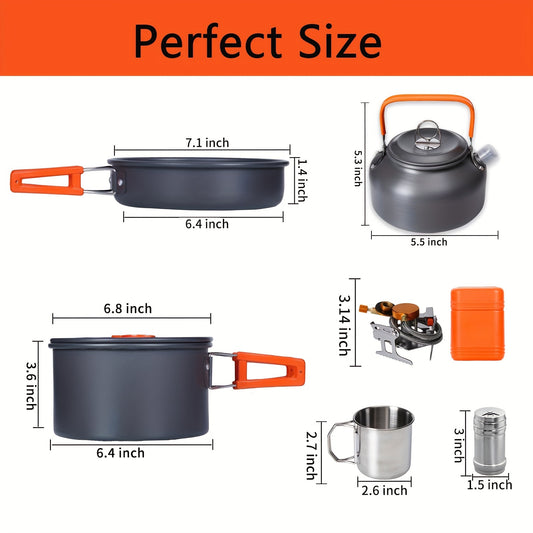 Complete Camping Cooking Set Portable Cookware Kit With Pot Stove And Utensils Essential Gear For Outdoor Survival And RV