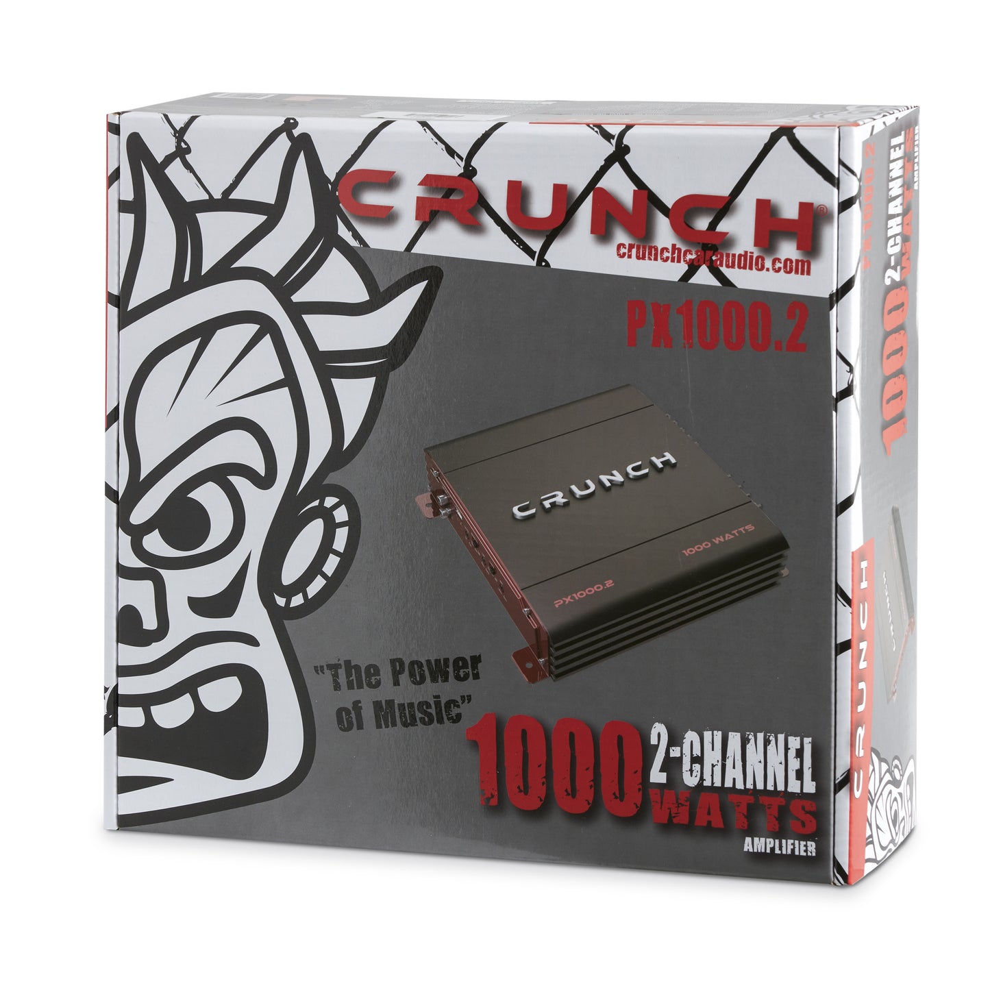 Crunch 2 Channel 1000 Watt Amp Car Audio Stereo Amplifier and MTX 12 Inch 1200 Watt Car Audio Dual Loaded Subwoofer Box Enclosure