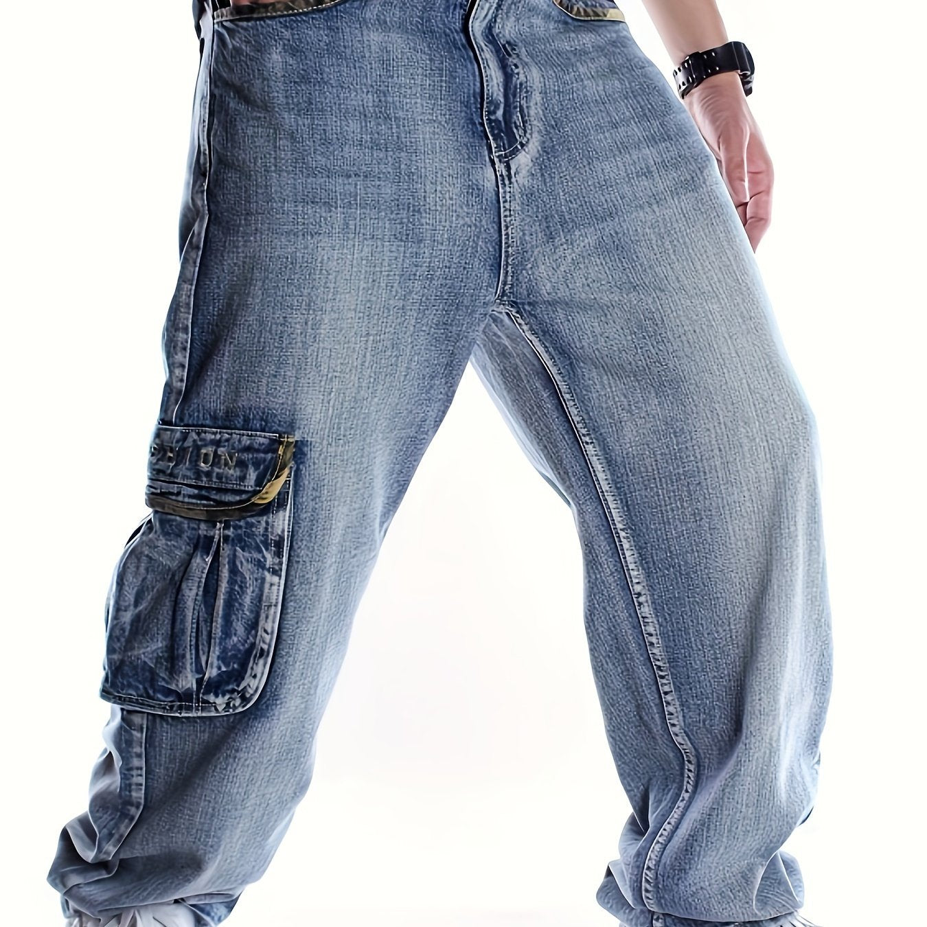 Men's Casual Jeans With American Camouflage Border Pants