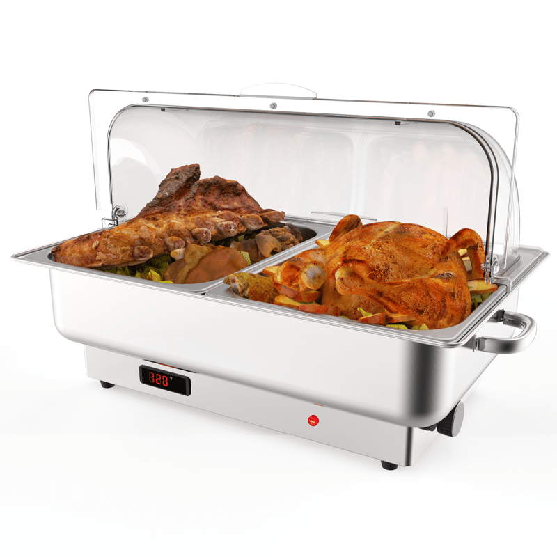 Electric Chafing Dish Buffet Set 9 Quart Stainless Steel Food Warmer Tool