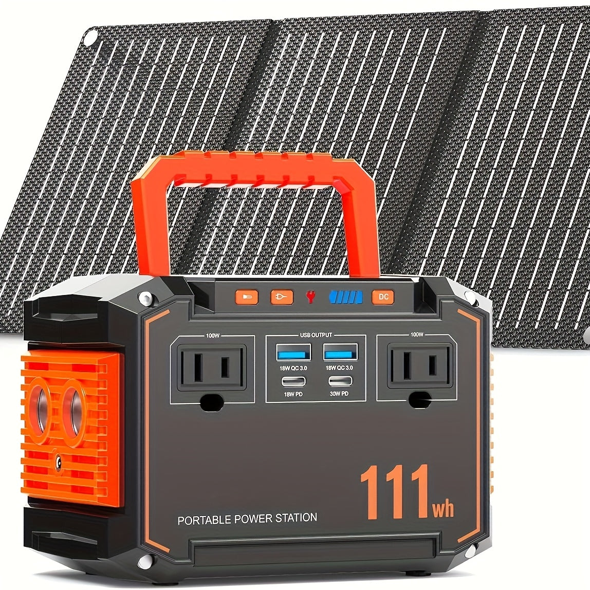 100W 300W Portable Camping Power Station 88.8Wh 111Wh 240Wh With AC USB-C PD USB QC3.0 DC Output LED Emergency Power Light For Outdoor Camping RV Traveling Emergencies