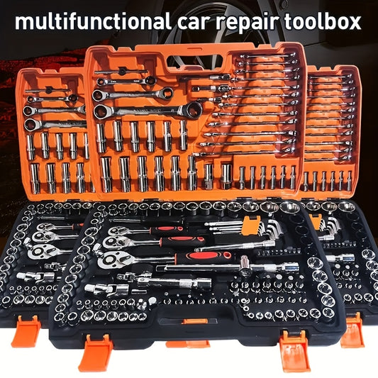 151 Professional Car Master Tool Set - Premium Tool Set For Car, Bicycle And Motorcycle Repair - Compact, Portable, Complete Solution With Ratchet Wrench, Various Screwdriver Sets, No Battery