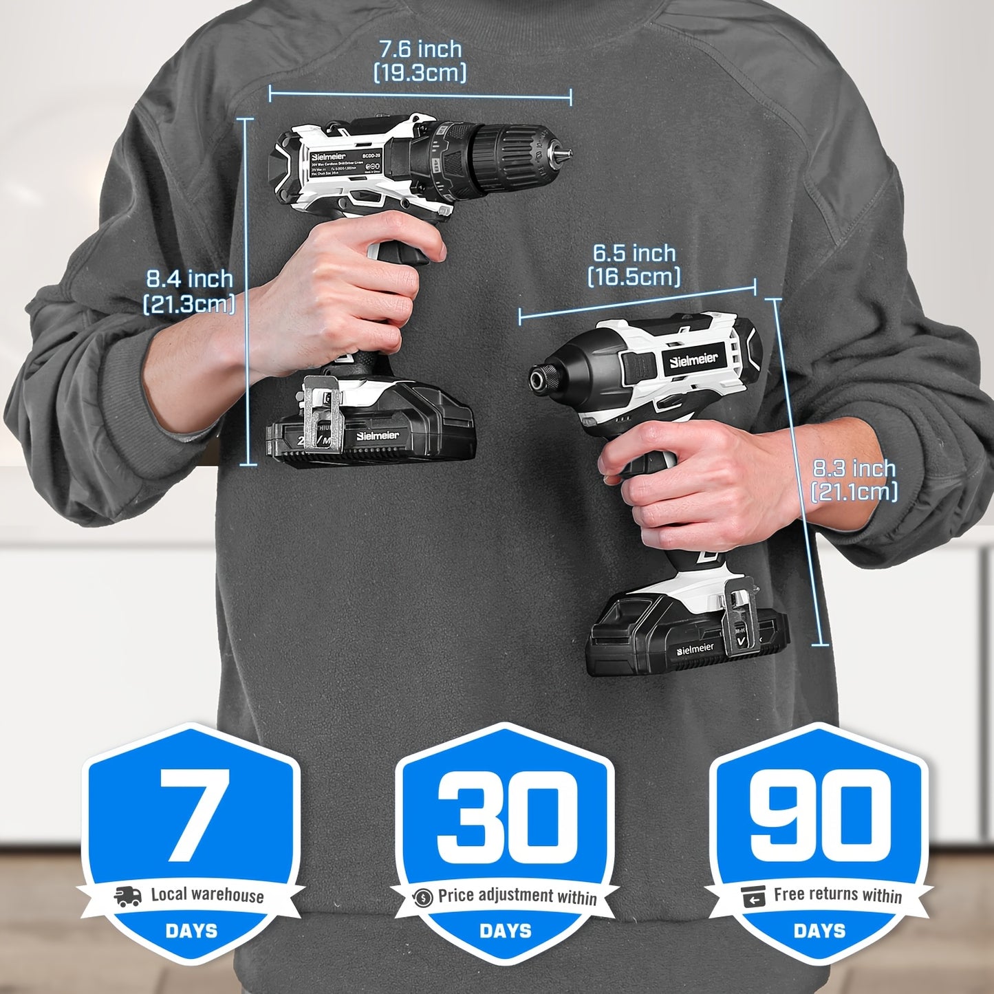 20V Cordless Drill Sets Combo Kit | 3/8" Drill and 1/4" Impact Driver Set | 33pcs Drill Bit Set | LED Light, Charger, Battery Pack | Home Repair
