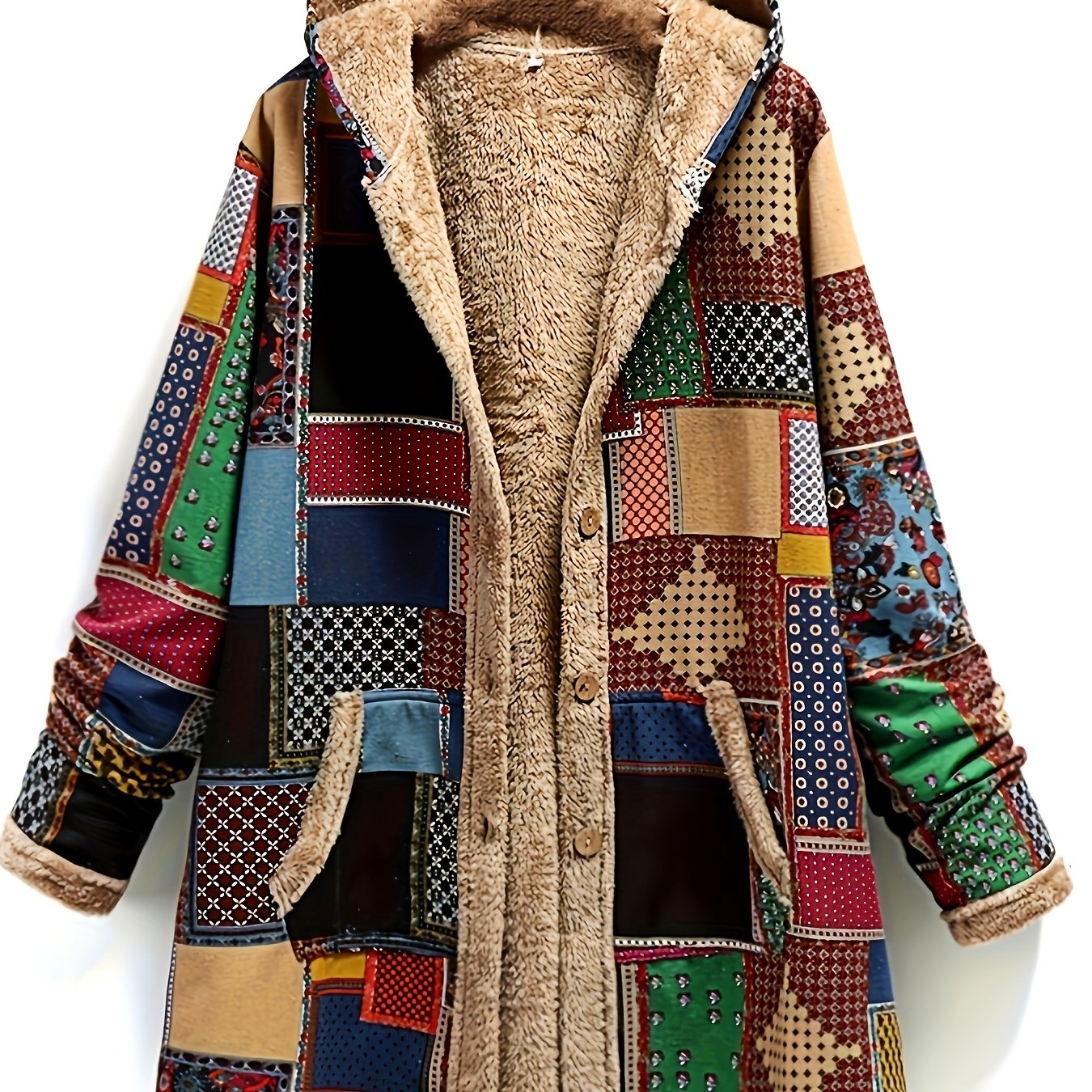 Women'S Plus Size Hooded Jacket With Pockets