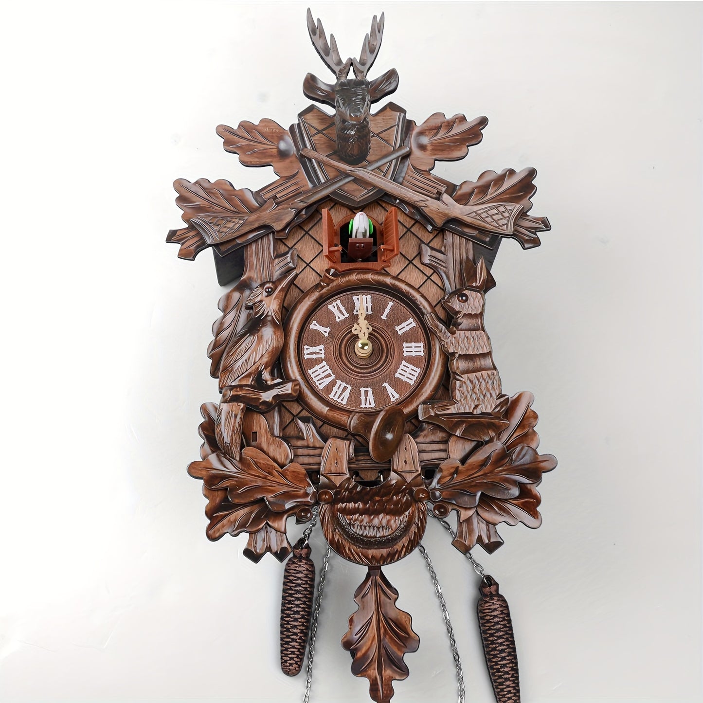 European Cuckoo Clock - Fine Carving, Handmade, And Daily Cooing From 7:00 To 21:00