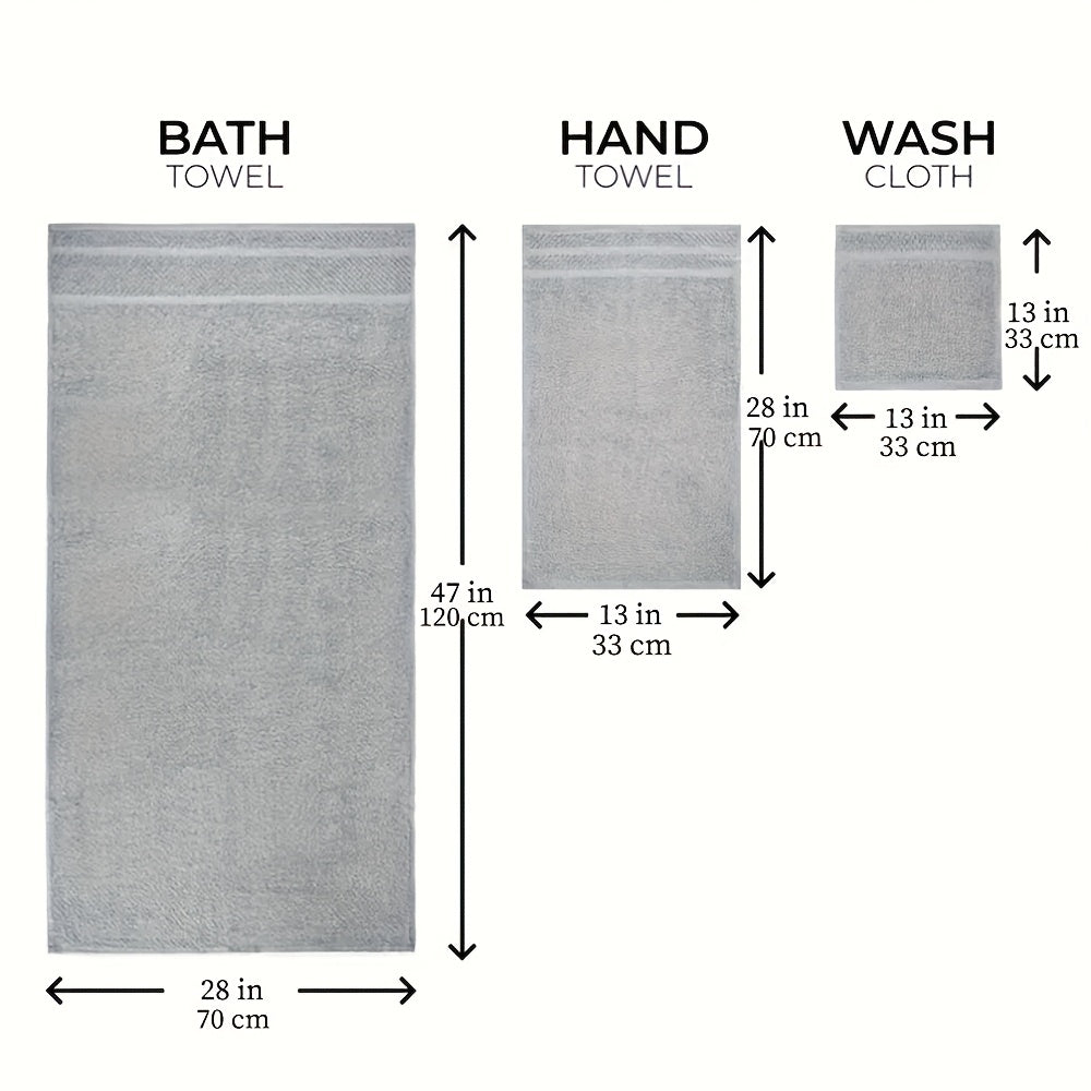 [20pcs Cotton Towel Set] 20pcs Absorbent & Soft Cotton Bath Towel Set | 8pcs Bath Towels, 4pcs Hand Towels, 8pcs Washcloths | Solid Color, Quick-drying, Bathroom Supplies