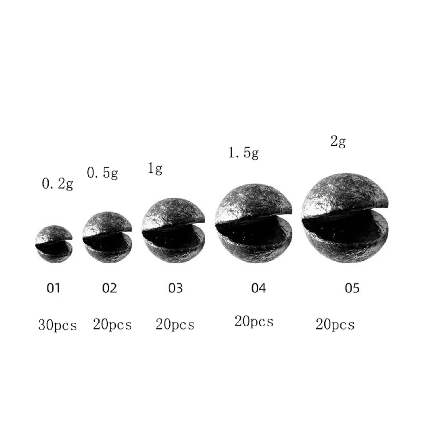 110 Pieces Premium Split Shot Fishing Weights Mixed Pack Round Removable Fishing Leads 5 Sizes