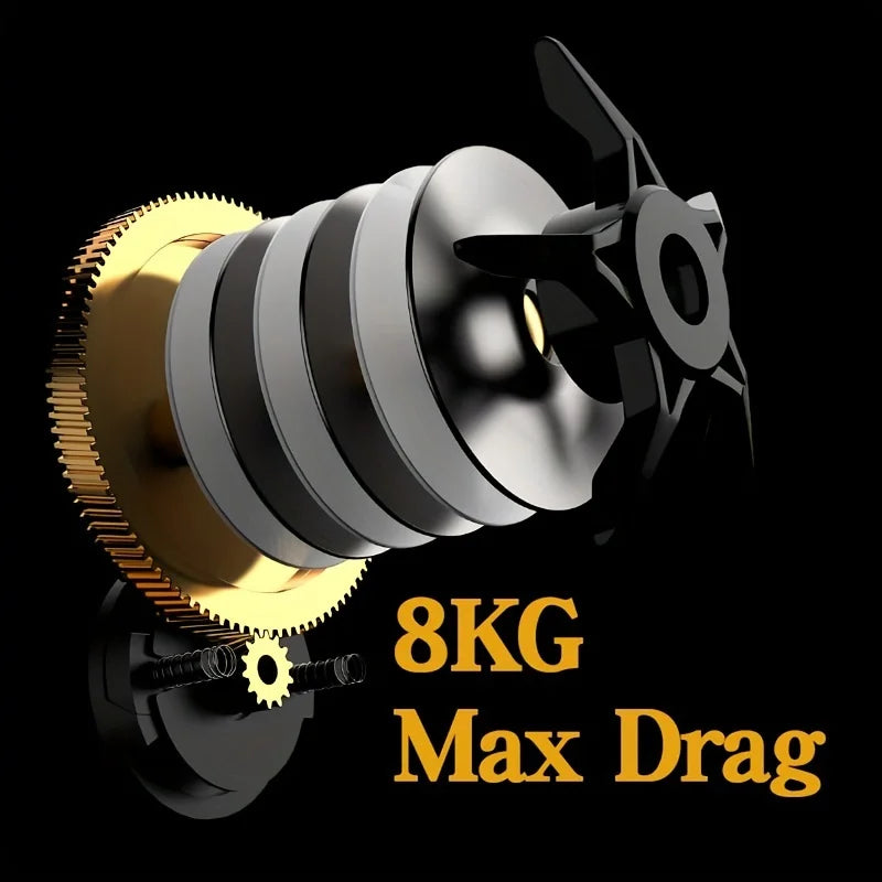 Integrated AK Water Drop Wheel Durable Stainless Steel Left and Right Hand Interchangeable Enhanced Type 7:2:1 Speed Up to Resistance 8kg Ideal for Salty Water and Freshwater Fishing