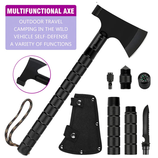 Multi Function Survival Axe Portable Foldable Tactical Tomahawk Outdoor Camping Firewood Chopping Tool Kit