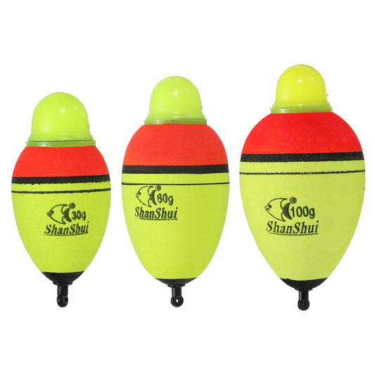 Lighted Fishing Slip Bobbers 1oz 2.1oz 3.5oz EVA Green Red LED Night Fishing Float Yellow 1 Pack
