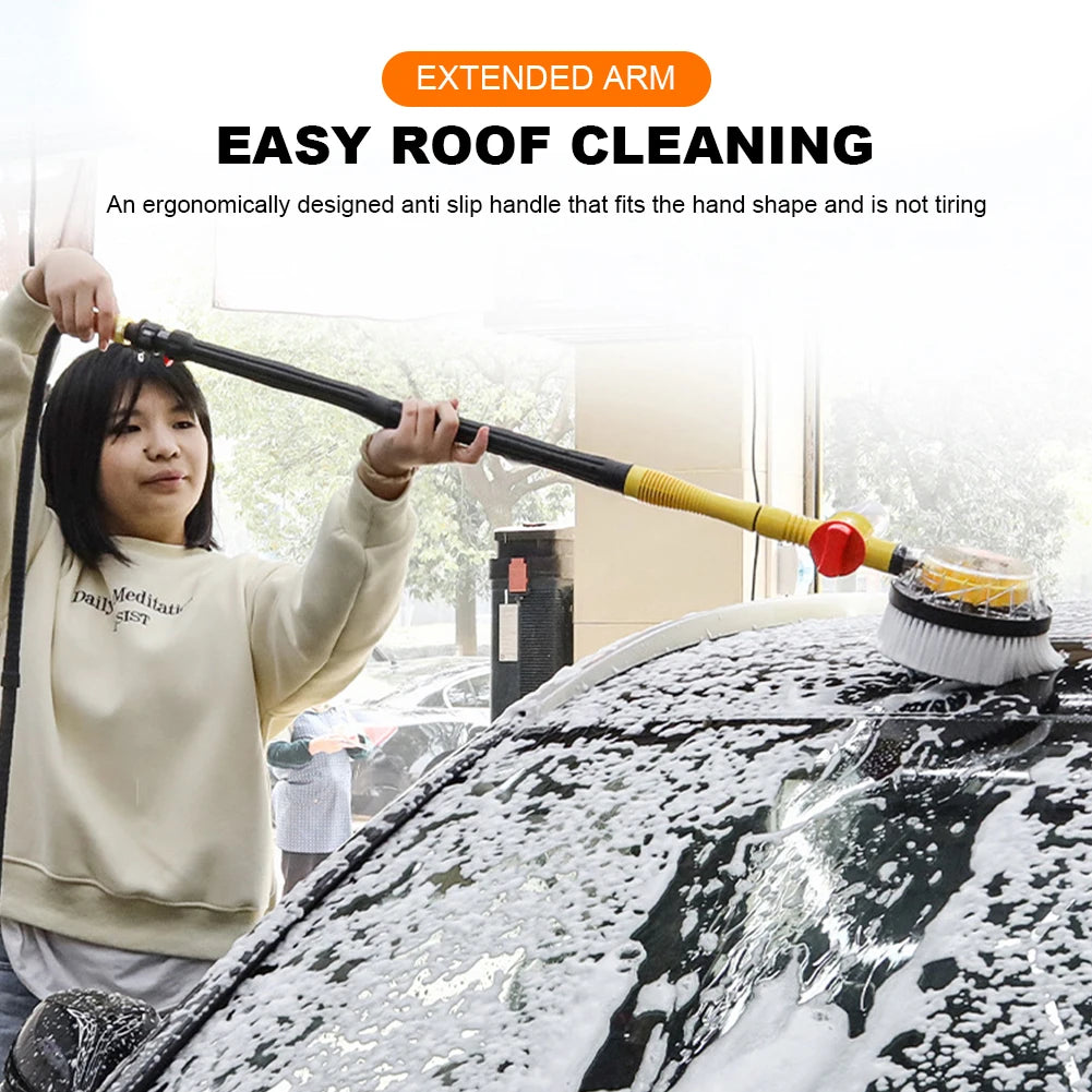 Car Cleaning Brush Car Wash Foam Brush  Adjustable Spray Foam Rotating Brush