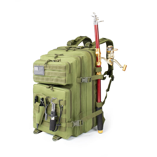 45L Tactical Fishing Hunting Bag Waterproof Backpack for Men Large Capacity Outdoor Travel Rucksack