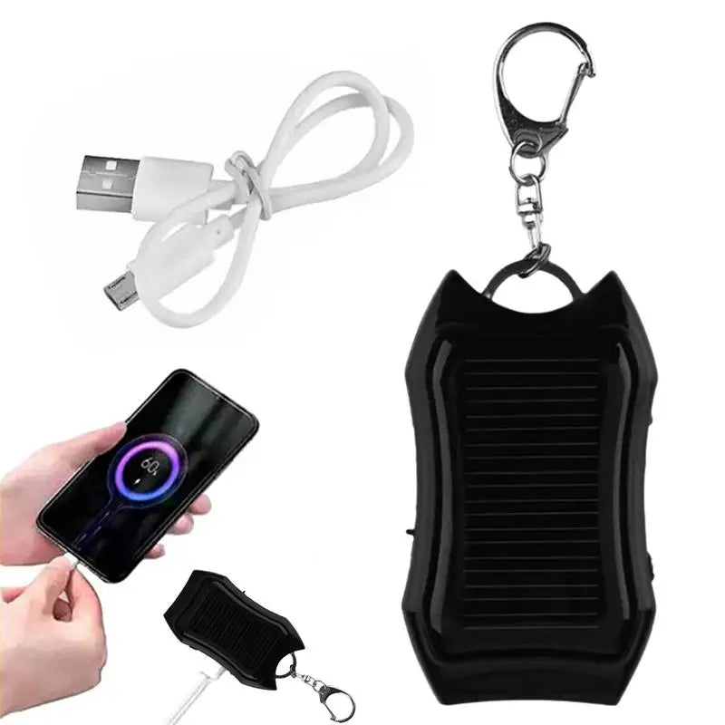 Solar Battery Charger With 3 LED Flashlight And Keychain Portable 1500mAh Mobile Power Rechargeable Power Bank For Cellphone