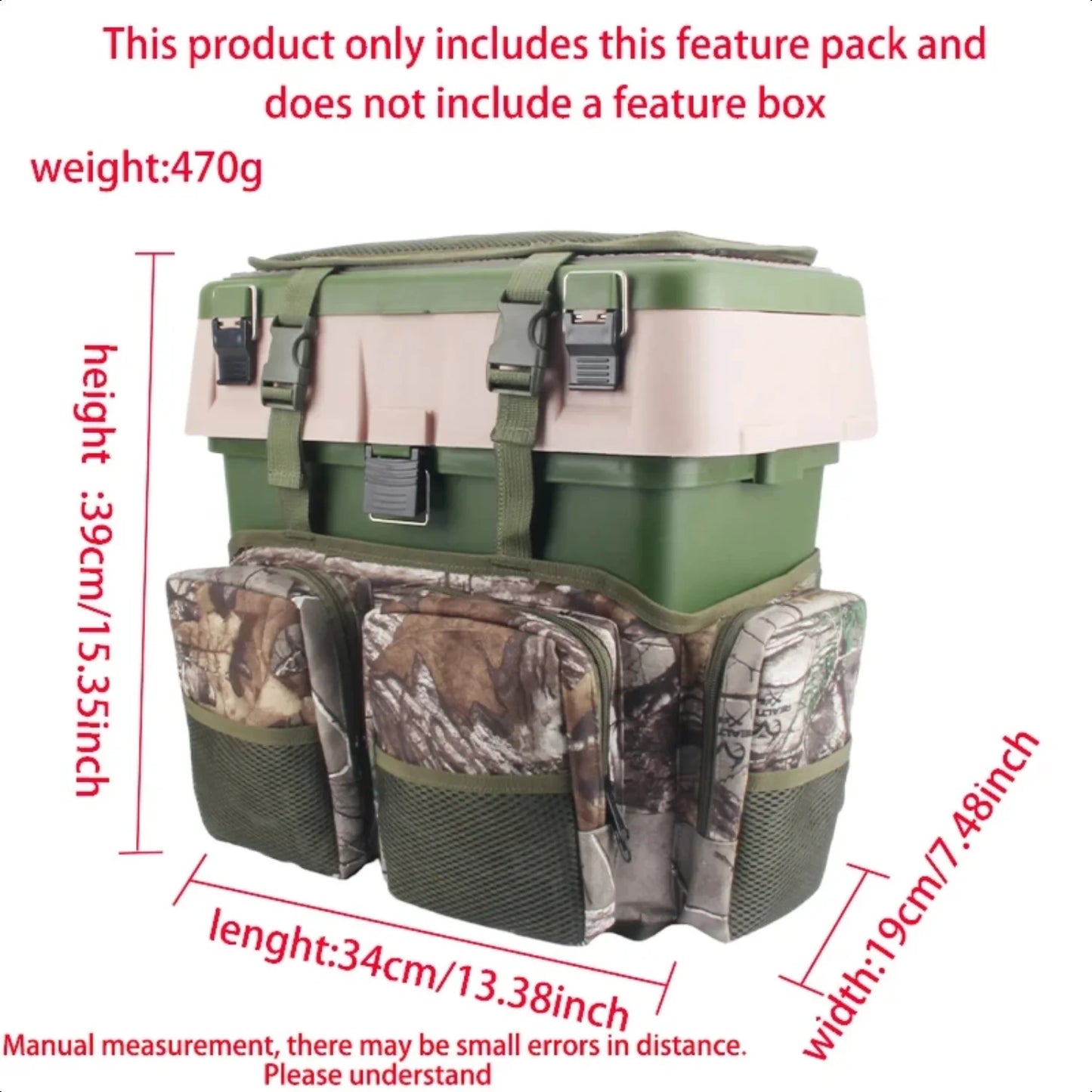 Nylon Fishing Backpack Multifunctional Tackle Case with Lure Storage and Multiple Pockets