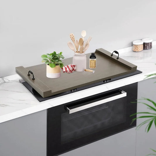 Stove Top Cover Counter Space Top Cover Decorative Tray for Kitchen Extra Thick Laminated Solid Wood Handmade Cookware Workbench