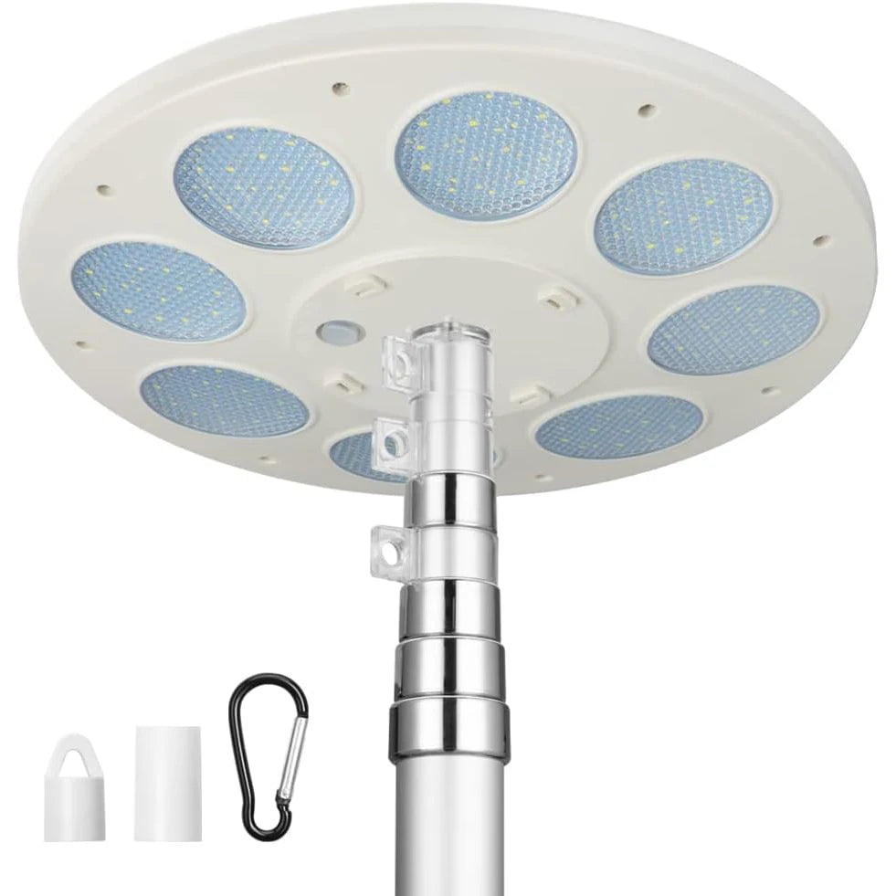 Solar Flag Pole Light with 136 LEDs Auto On Off Energy Saving Dusk to Dawn for 15 to 30 Feet Outdoor Use