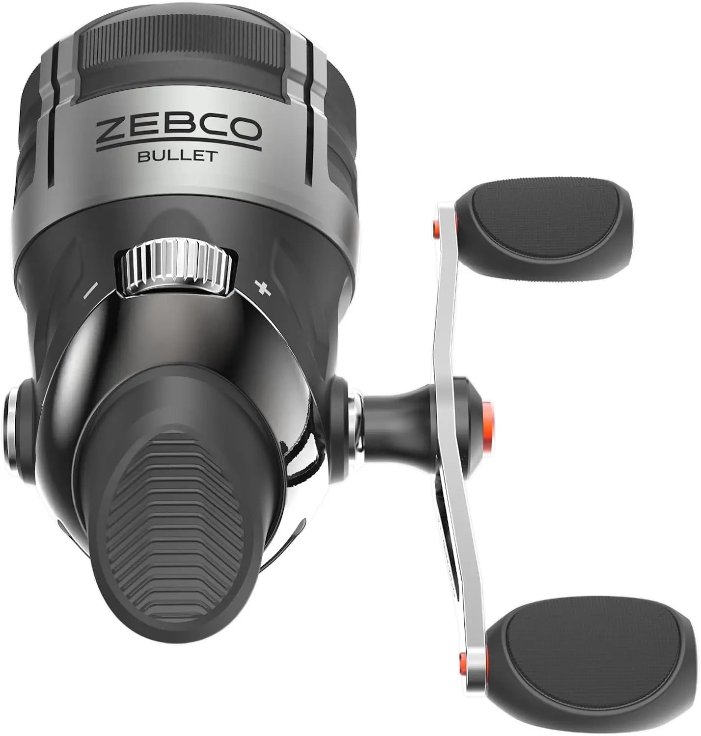 Size 30 Fishing Reel Fast 29.6 Inches Per Turn GripEm All Weather Handle Knobs Pre Spooled with 10 Pound Zebco Fishing Line Black