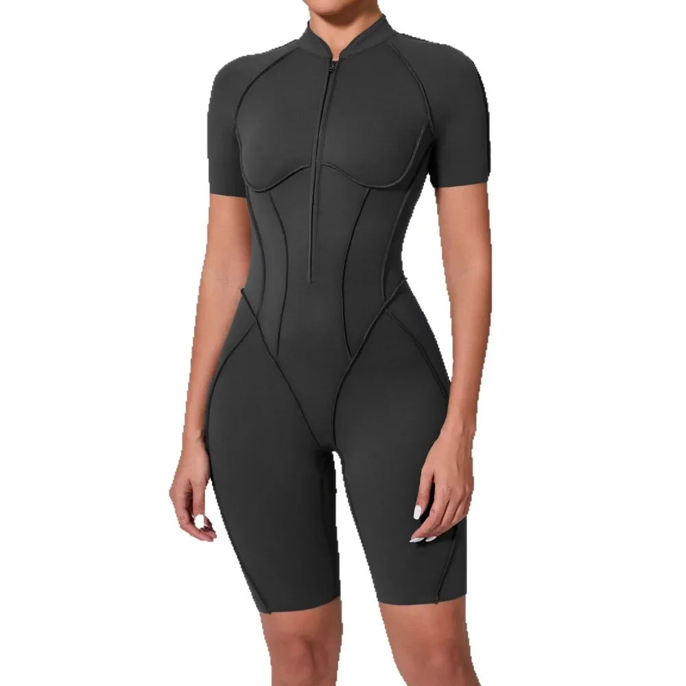 For Women Sports Jumpsuits Sets Fitness Bodysuit Shorts Gym