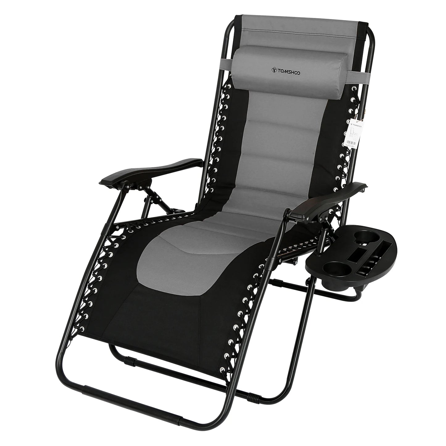 Outdoor Folding Lounge Chair Waterproof Oxford Cloth Cotton Padded Adjustable Patio Zero Gravity Reclining Chair with Headrest