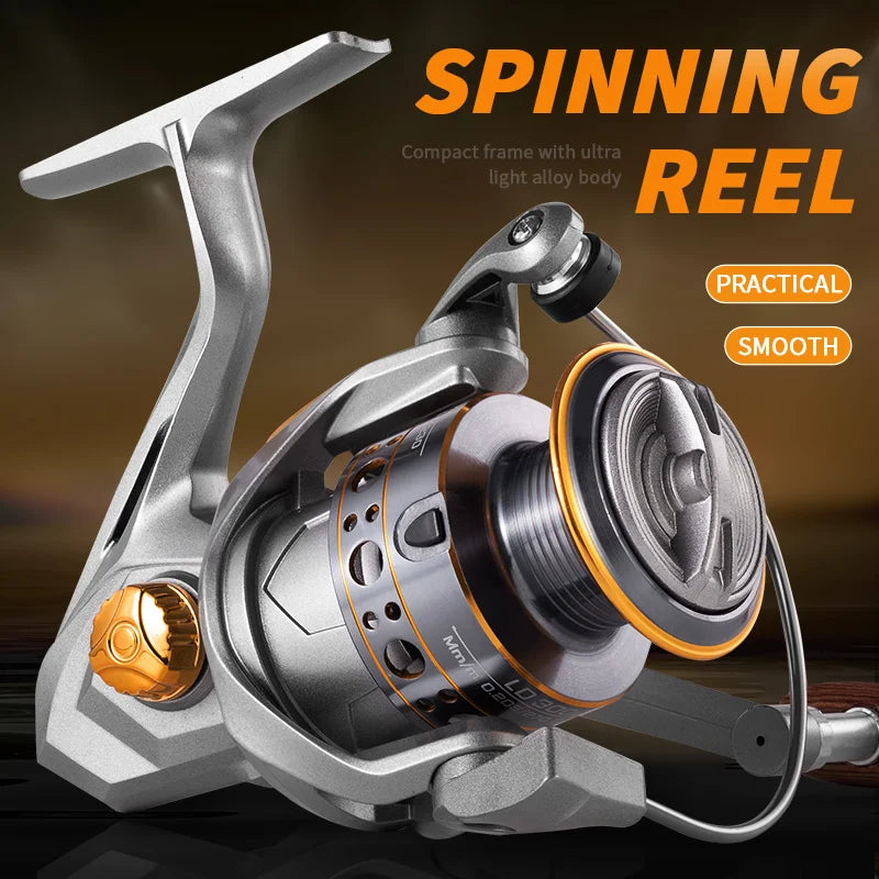 LD Series 5.2 1 Alloy Fishing Reel with Carbon Drag and Wood Handle for Freshwater and Saltwater Spinning Fishing
