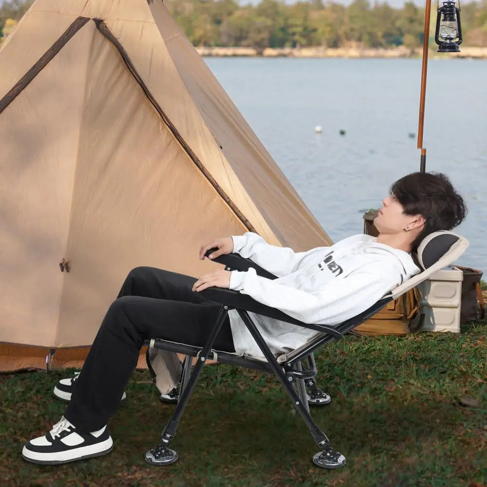 Reclining Fishing Chair Foldable Outdoor Chair with Storage Bag Portable Oxford Cloth Hunting Seat