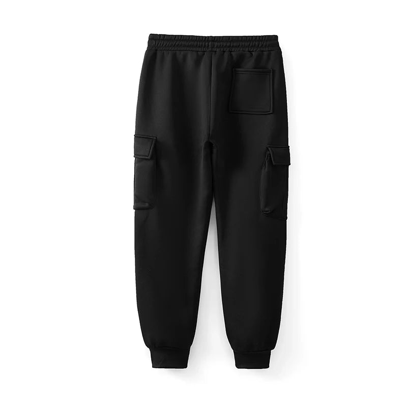 Men s Stylish Fleece Jogger Pants with Drawstring Waistband Solid Color