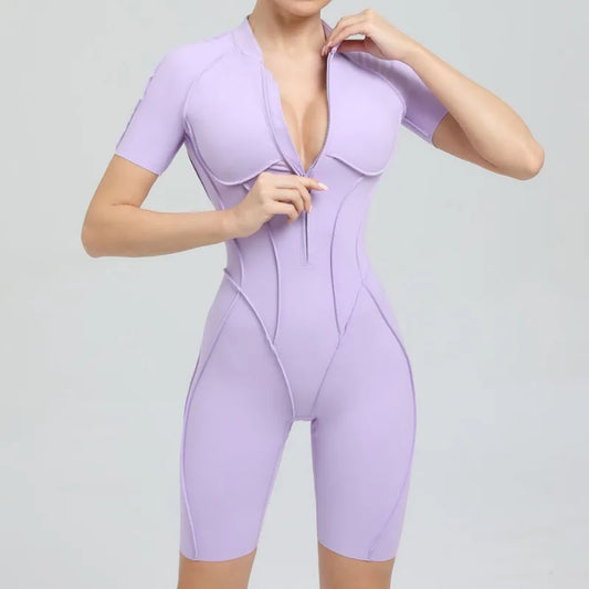 For Women Sports Jumpsuits Sets Fitness Bodysuit Shorts Gym