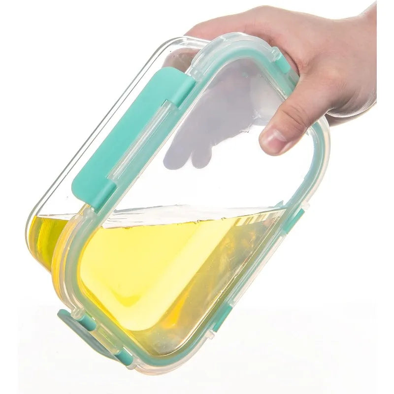 12 Pack Glass Storage Containers with Lids Leak Proof Meal Prep Containers Dishwasher Microwave Safe Mint Green