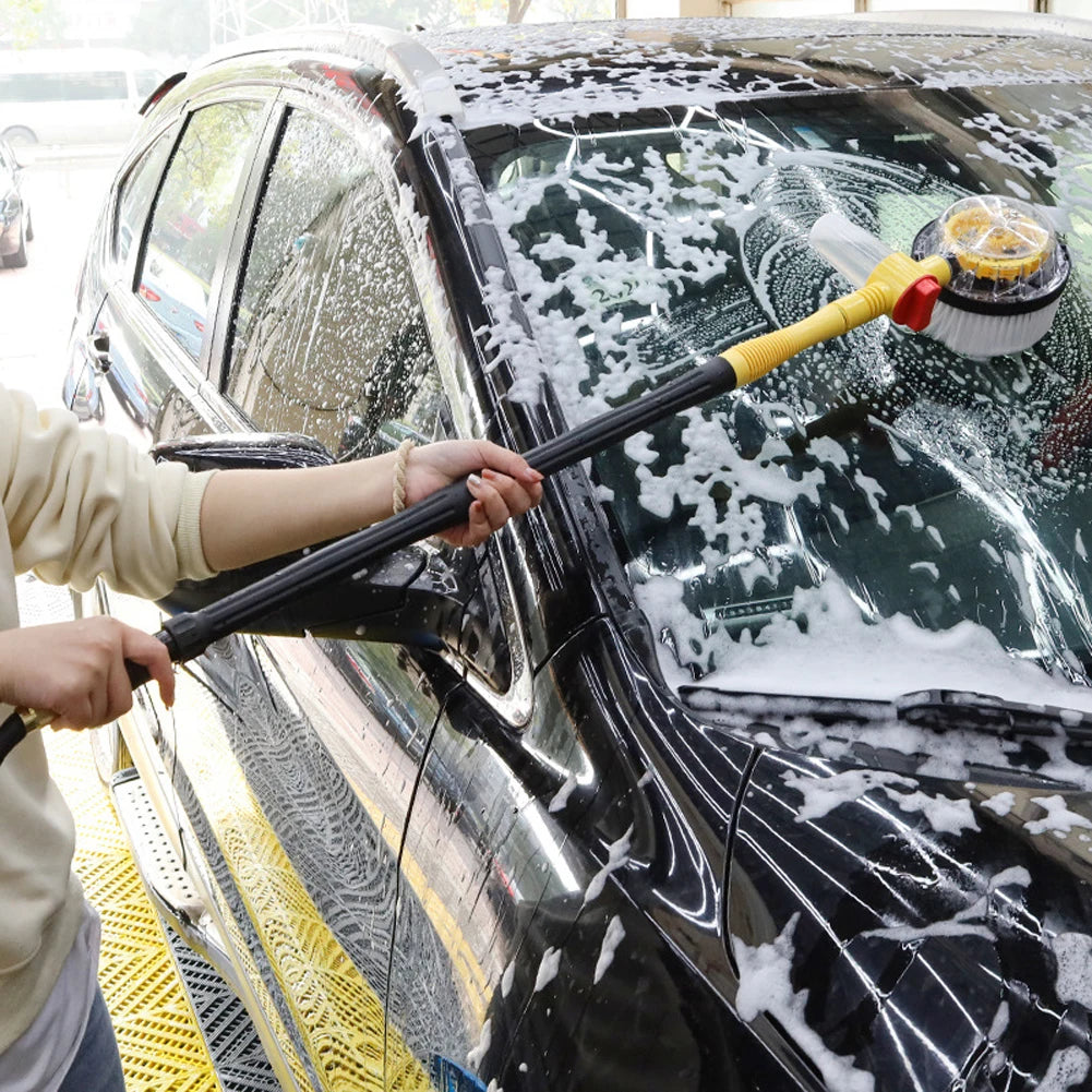 Car Cleaning Brush Car Wash Foam Brush  Adjustable Spray Foam Rotating Brush