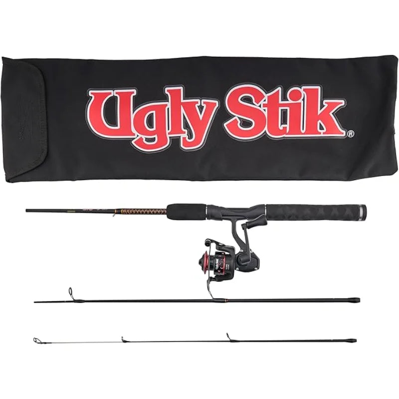 Ugly Stik GX2 Spinning Reel and Fishing Rod Combo New Model 30 Size Reel Telescopic Baitcasting Rod 14-20lb