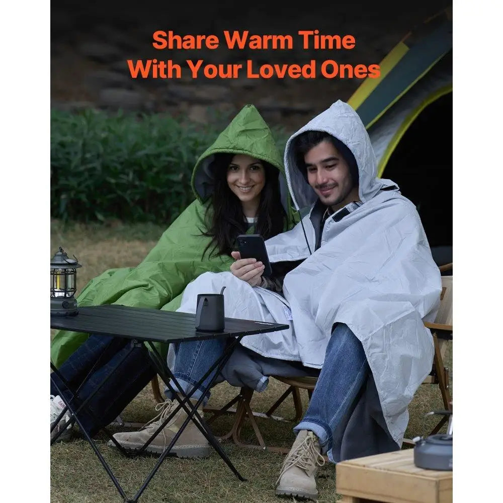 Wearable Camping Blanket 79x59 Outdoor Light Grey Warmth